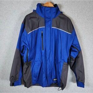 Viking Tempest Waterproof Rain‎ Jacket Men's Size Medium Hooded Blue Black